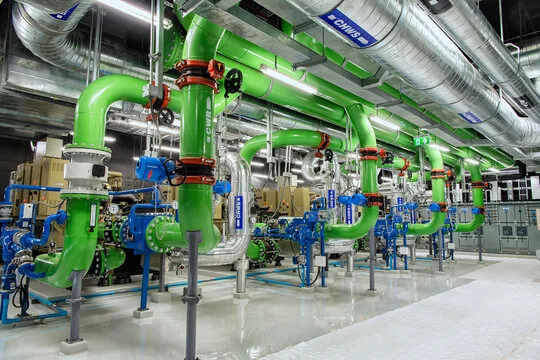 ระบบชิลเลอร์และ AHU สำหรับงานปรับอากาศขนาดใหญ่